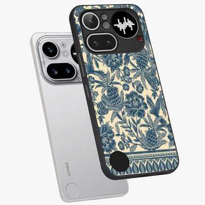 Heirloom Wild Bloom Glass Case displayed in angled mockup highlighting botanical bloom design with classic aesthetic style.