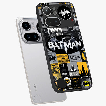 Knight Gotham Rise Glass Case displayed in angled mockup highlighting powerful knight silhouette design with dramatic aesthetic.