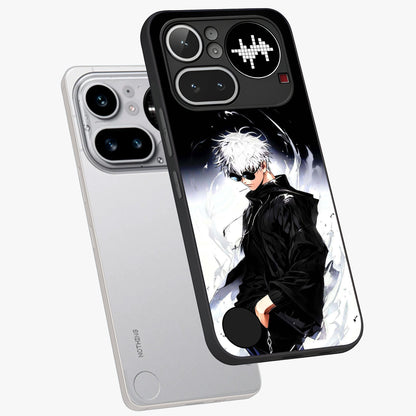 Limitless Shadow King Glass Case displayed in angled mockup highlighting dramatic dark hero design with intense aesthetic.