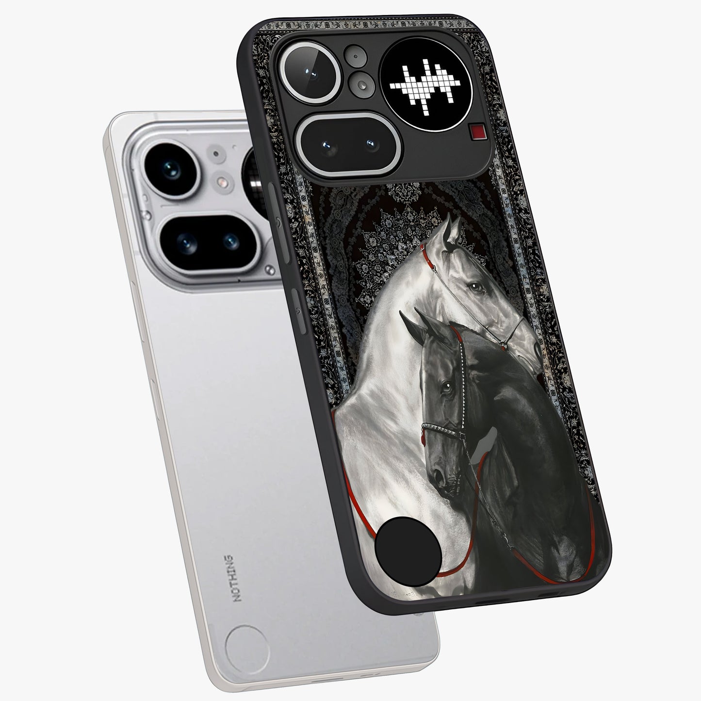 Majestic Ride Legacy Glass Case displayed in angled mockup highlighting sleek vehicle design with bold racing aesthetic.