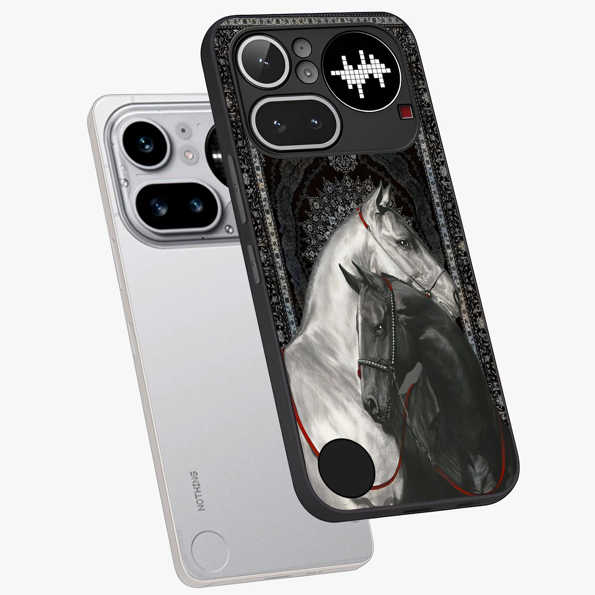 Majestic Ride Legacy Glass Case displayed in angled mockup highlighting sleek vehicle design with bold racing aesthetic.