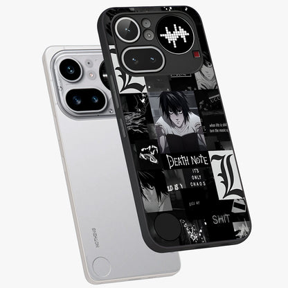 Midnight Chaos Mind Glass Case displayed in angled mockup highlighting chaotic artistic design with dramatic midnight aesthetic.
