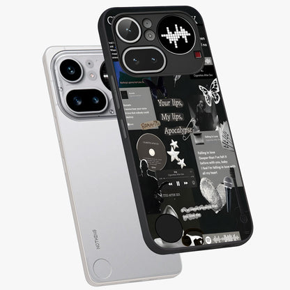 Midnight Love Echo Glass Case displayed in angled mockup highlighting elegant love inspired design with deep aesthetic style.