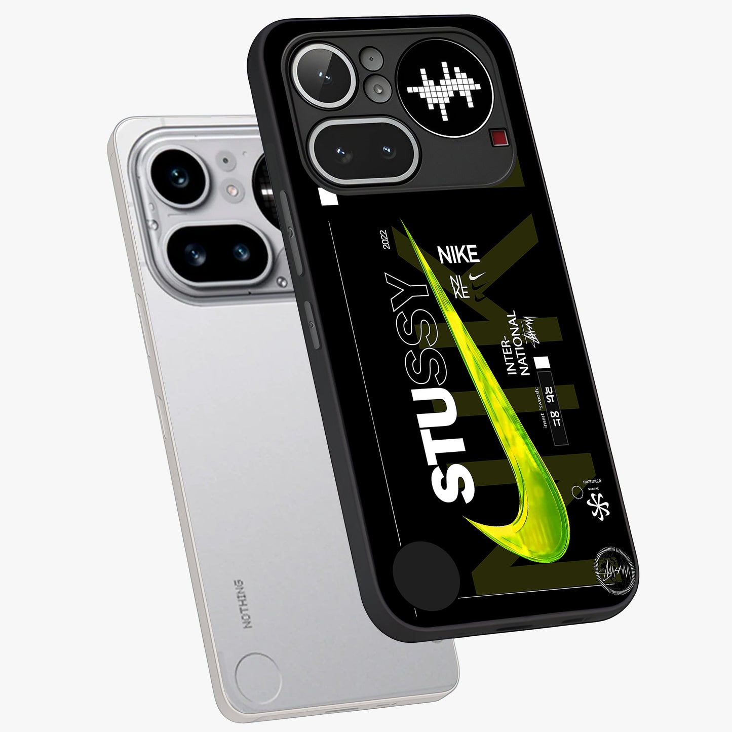 Neon Street Edition Glass Case displayed in angled mockup highlighting vibrant urban design with bold street aesthetic.