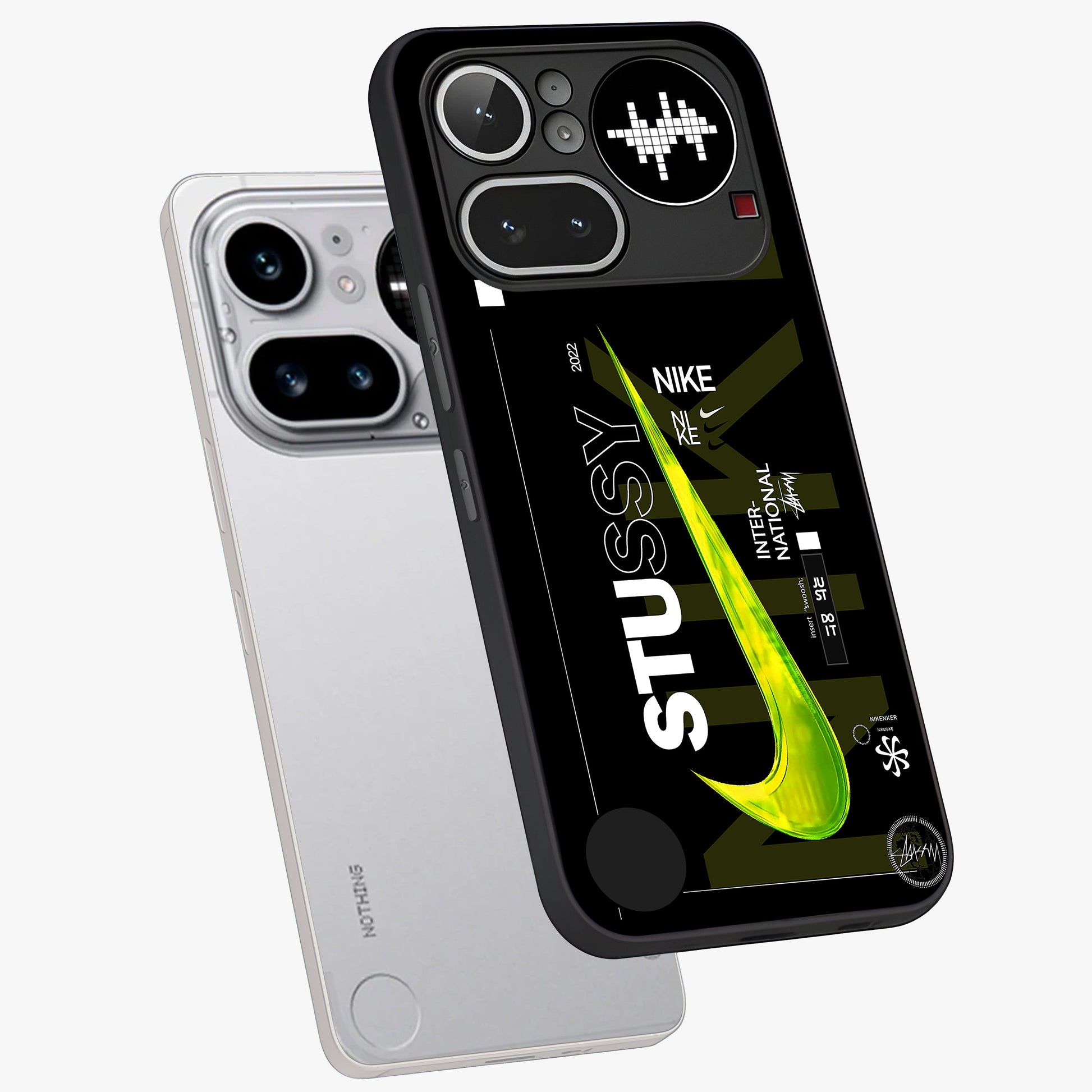 Neon Street Edition Glass Case displayed in angled mockup highlighting vibrant urban design with bold street aesthetic.