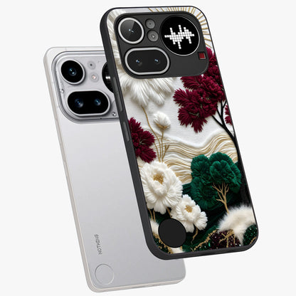 Radiant Bloom Elegance Glass Case displayed in angled mockup highlighting graceful floral design with radiant aesthetic style.