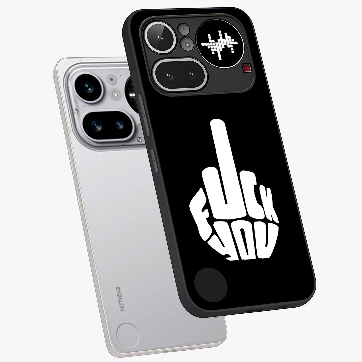Rebel Mode On Glass Case displayed in angled mockup highlighting edgy text design with modern street aesthetic.