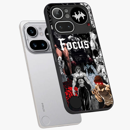 Relentless Power Focus Glass Case displayed in angled mockup highlighting bold statement design with modern aesthetic style.