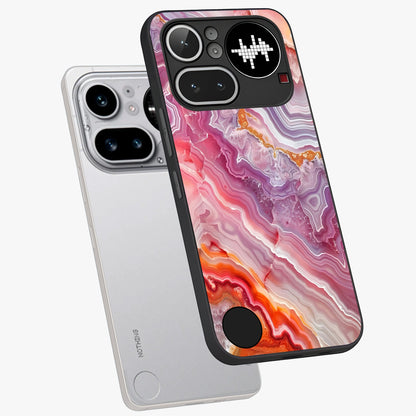 Rose Quartz Marble Glass Case displayed in angled mockup highlighting elegant marble pattern with soft aesthetic style.