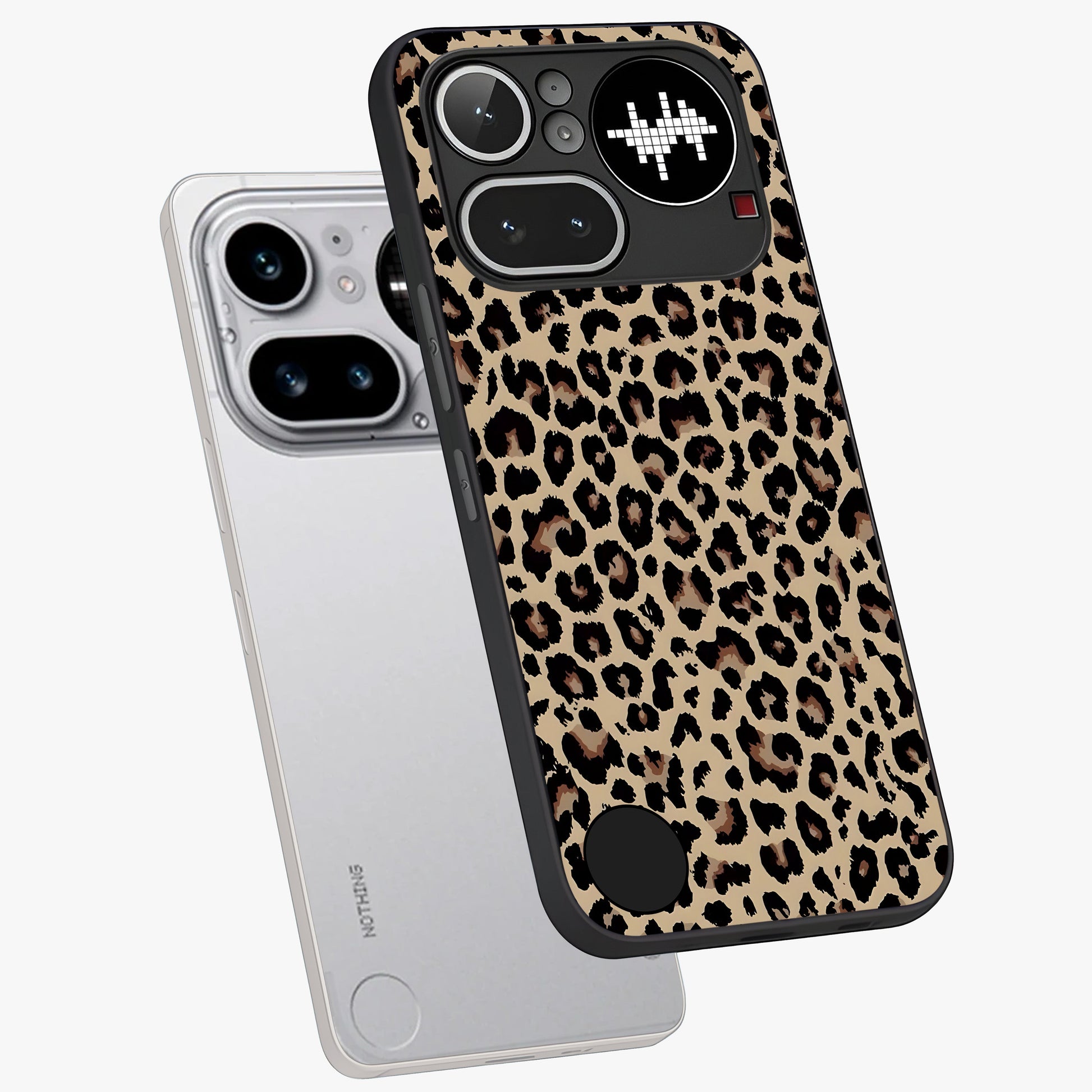 Savage Chic Pattern Glass Case displayed in angled mockup highlighting bold fashion inspired design with chic aesthetic.