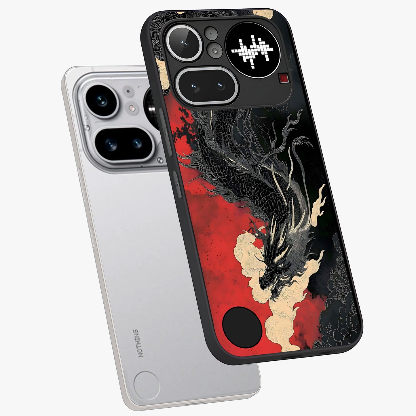 Shadow Dragon Fury Glass Case displayed in angled mockup highlighting powerful dragon illustration with dark fantasy aesthetic.