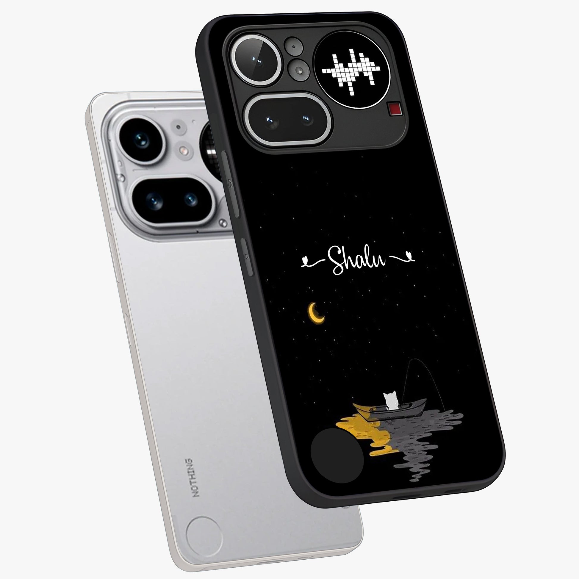 Silent Night Row Glass Case displayed in angled mockup highlighting peaceful evening design with dreamy night aesthetic.