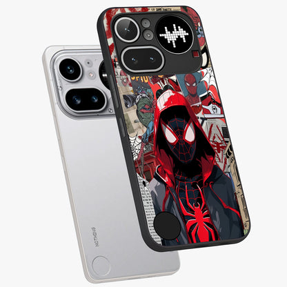 Spider Collage Street Glass Case displayed in angled mockup highlighting dynamic street style collage design with comic aesthetic.
