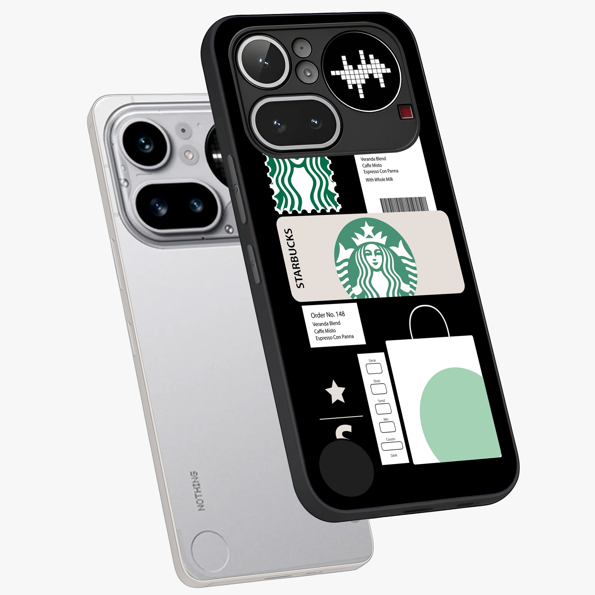Starbucks Mocha Glass Case displayed in angled mockup highlighting stylish mocha themed design with cozy café aesthetic.