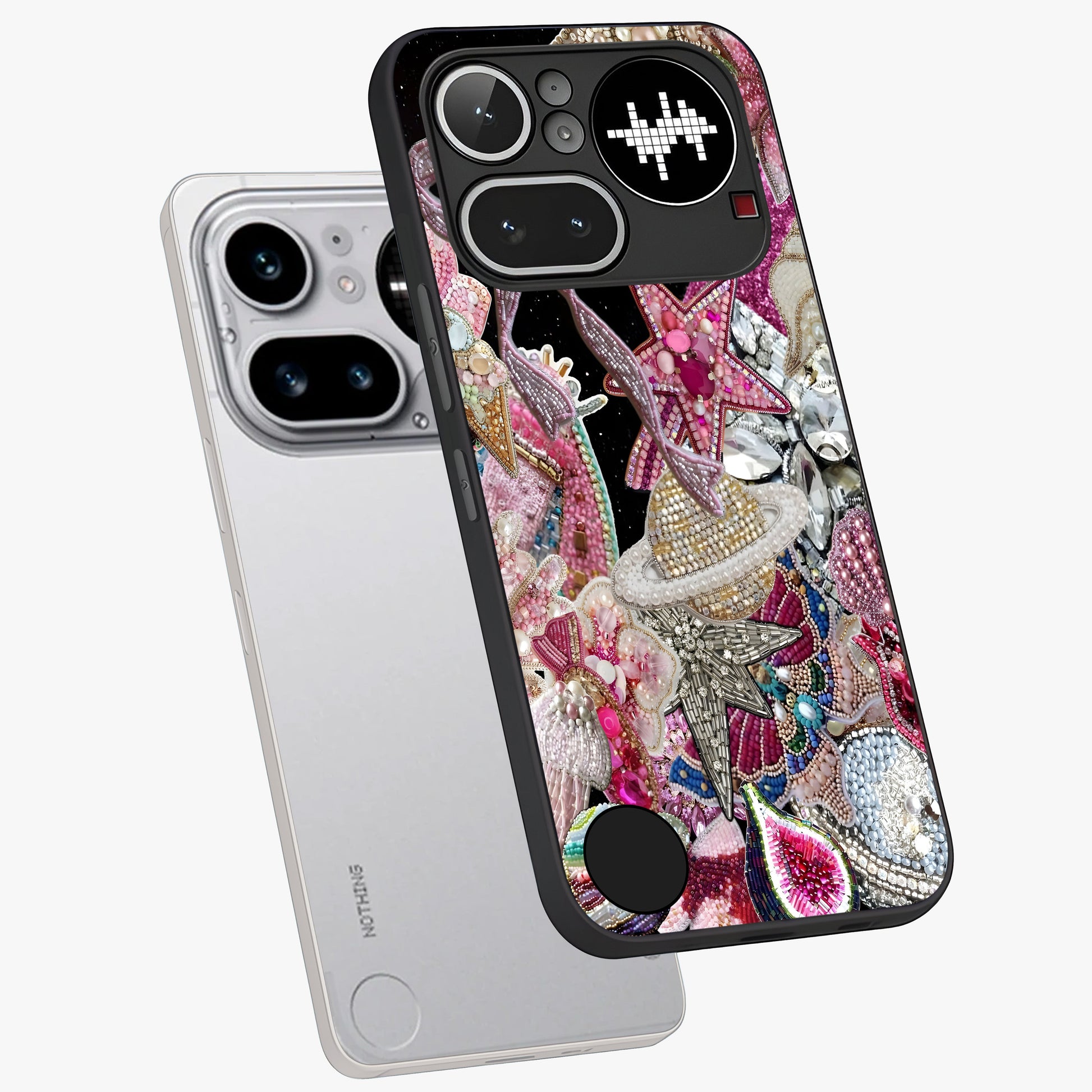 Starlit Jewel Dream Glass Case displayed in angled mockup highlighting glowing celestial jewel design with dreamy aesthetic.