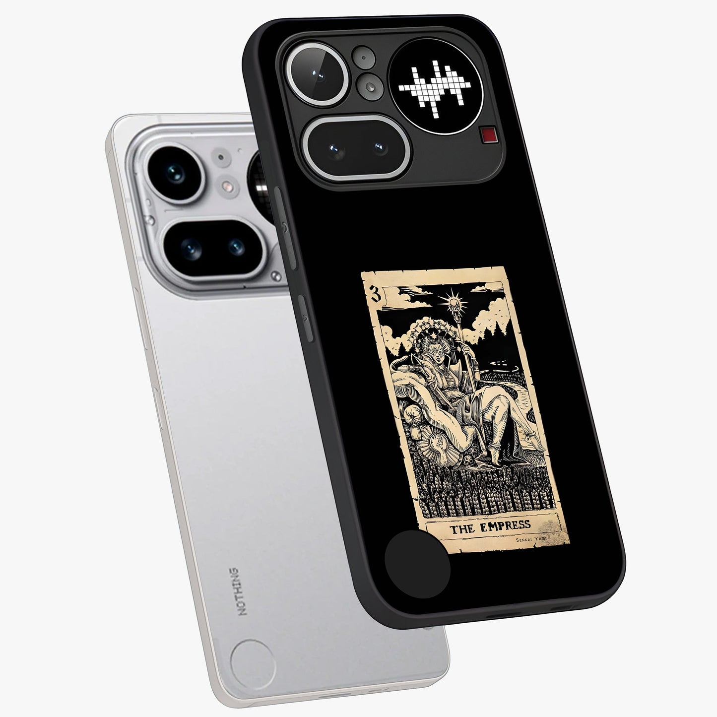 The Empress Glass Case displayed in angled mockup highlighting elegant royal design with majestic aesthetic style.