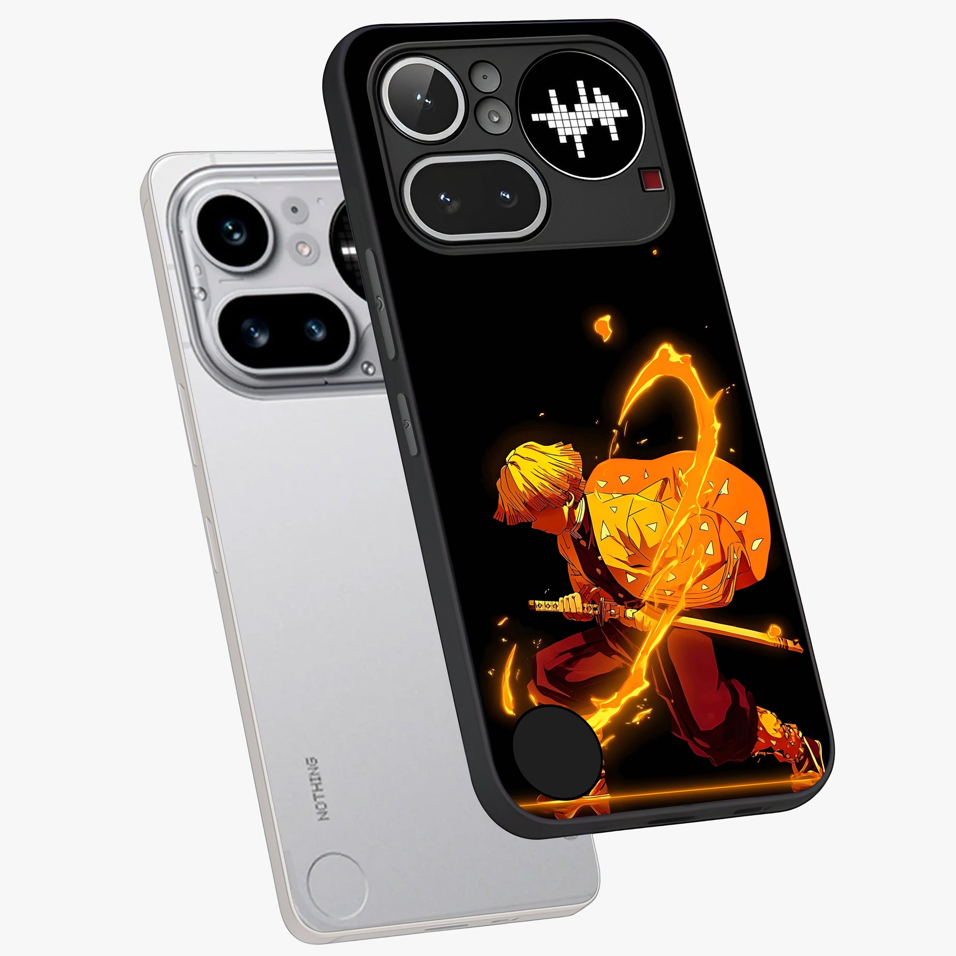 Thunder Flame Execution Glass Case displayed in angled mockup highlighting dramatic fire themed design with intense fantasy aesthetic.