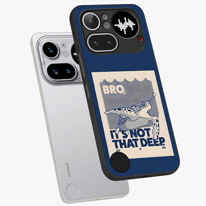Worry Less Swim Glass Case displayed in angled mockup highlighting fun typography design with relaxed aesthetic style.