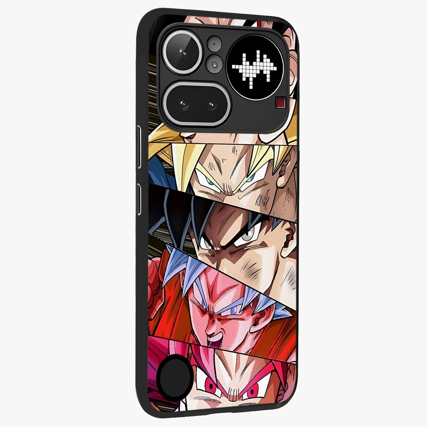 Anime Character Glass Case upright view showcasing expressive anime artwork with bold graphic style.