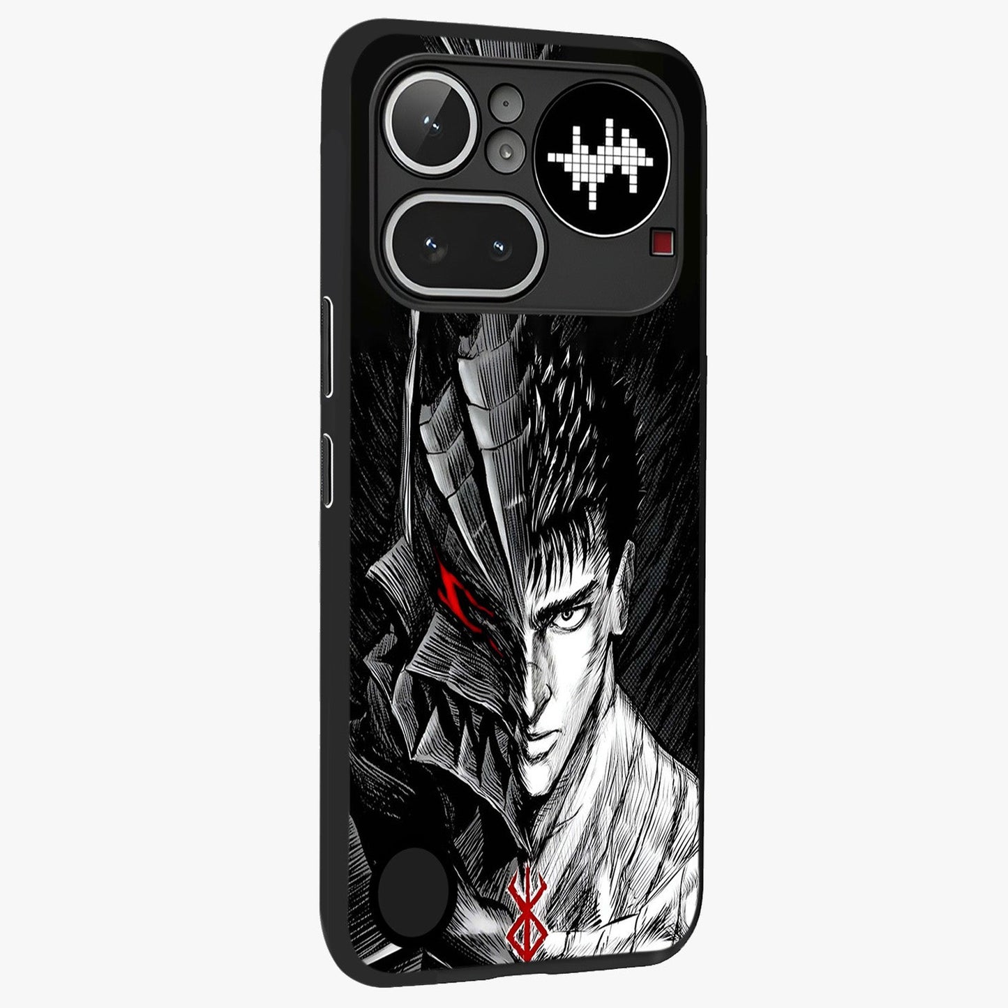 Berserker Blood Oath Glass Case upright view showcasing intense warrior aesthetic with dramatic artistic style.