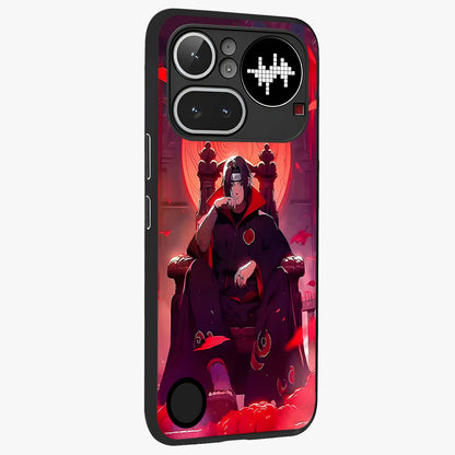 Blood Moon Sovereign Glass Case upright view showcasing powerful moon inspired artwork with cosmic aesthetic style.