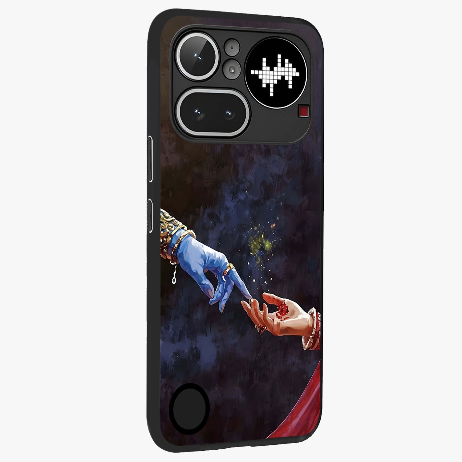 Divine Touch Eternal Glass Case upright view showcasing peaceful spiritual artwork with eternal divine theme.