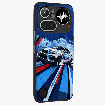 Drift Power Rush Glass Case upright view showcasing high speed racing artwork with bold automotive theme.