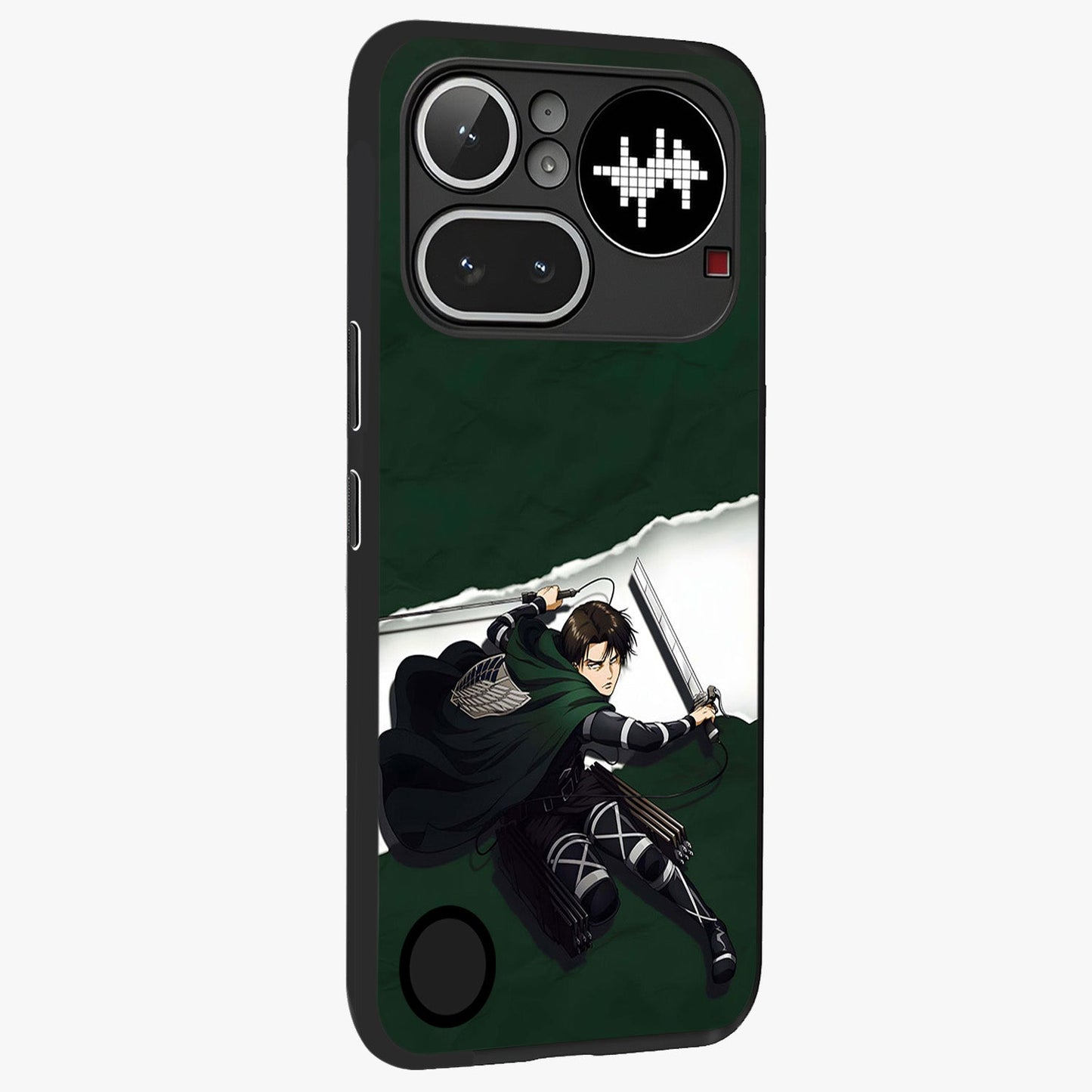 Emerald War Vanguard Glass Case upright view showcasing dramatic warrior artwork with bold fantasy theme.