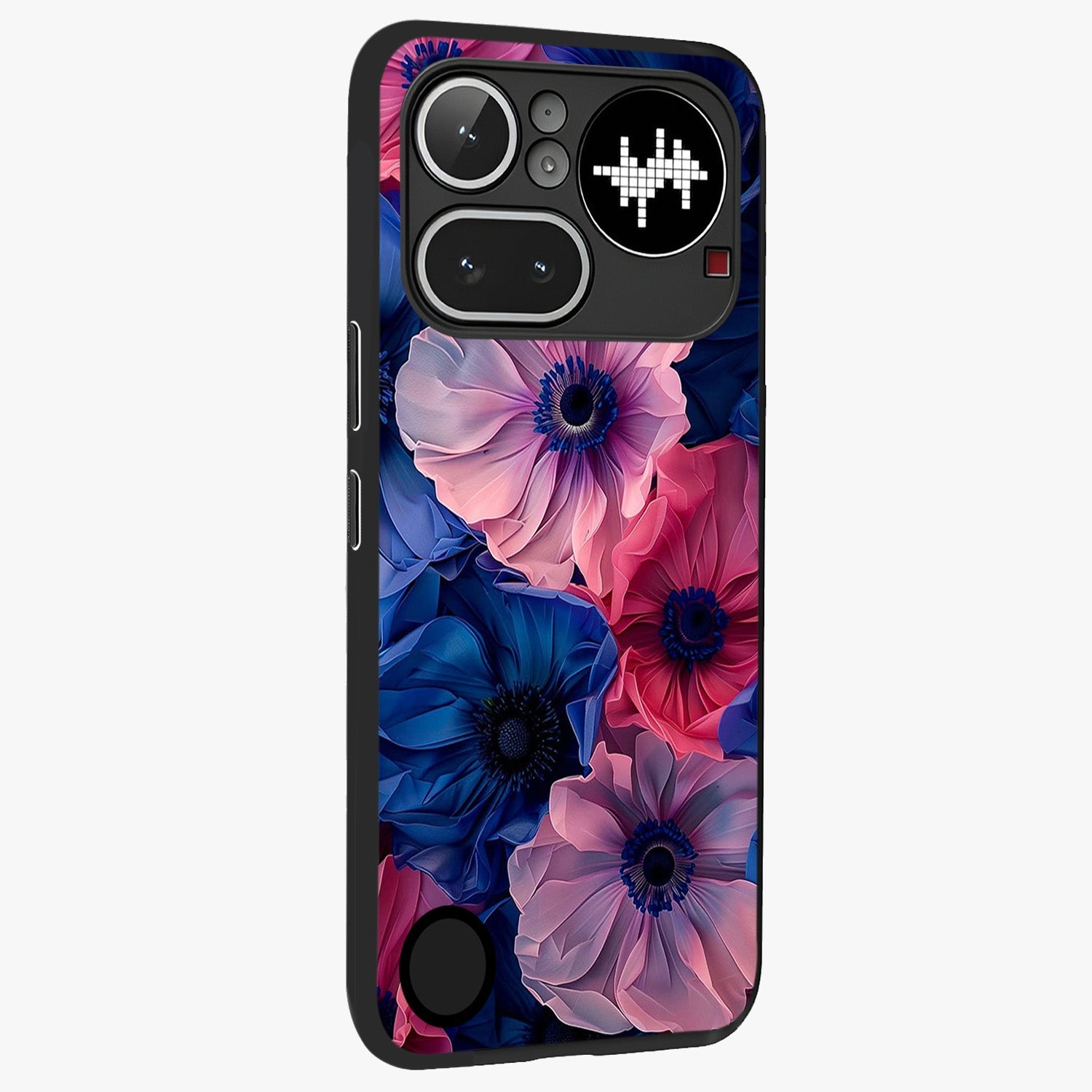 Flower Paper Art Pattern Glass Case upright view showcasing decorative paper floral artwork with creative craft style.