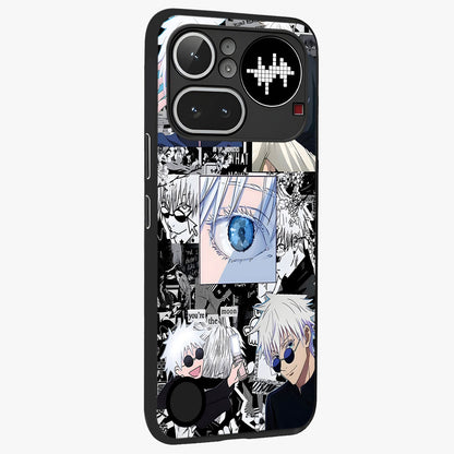 Infinity Sorcerer Chaos Glass Case upright view showcasing dramatic sorcerer artwork with chaotic mystical theme.