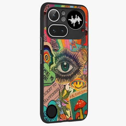 Mystic Eye Wonderland Glass Case upright view showcasing symbolic eye artwork with mysterious fantasy theme.