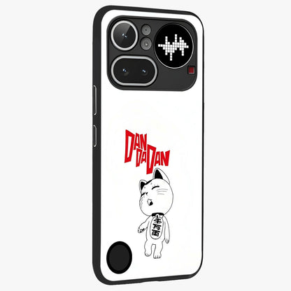 Playful Spirit Charm Glass Case upright view showcasing vibrant charm artwork with fun artistic theme.