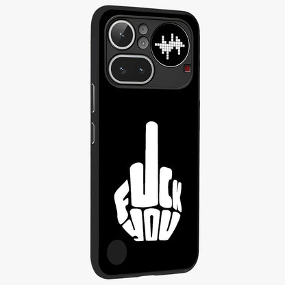 Rebel Mode On Glass Case upright view showcasing striking statement artwork with bold rebellious theme.