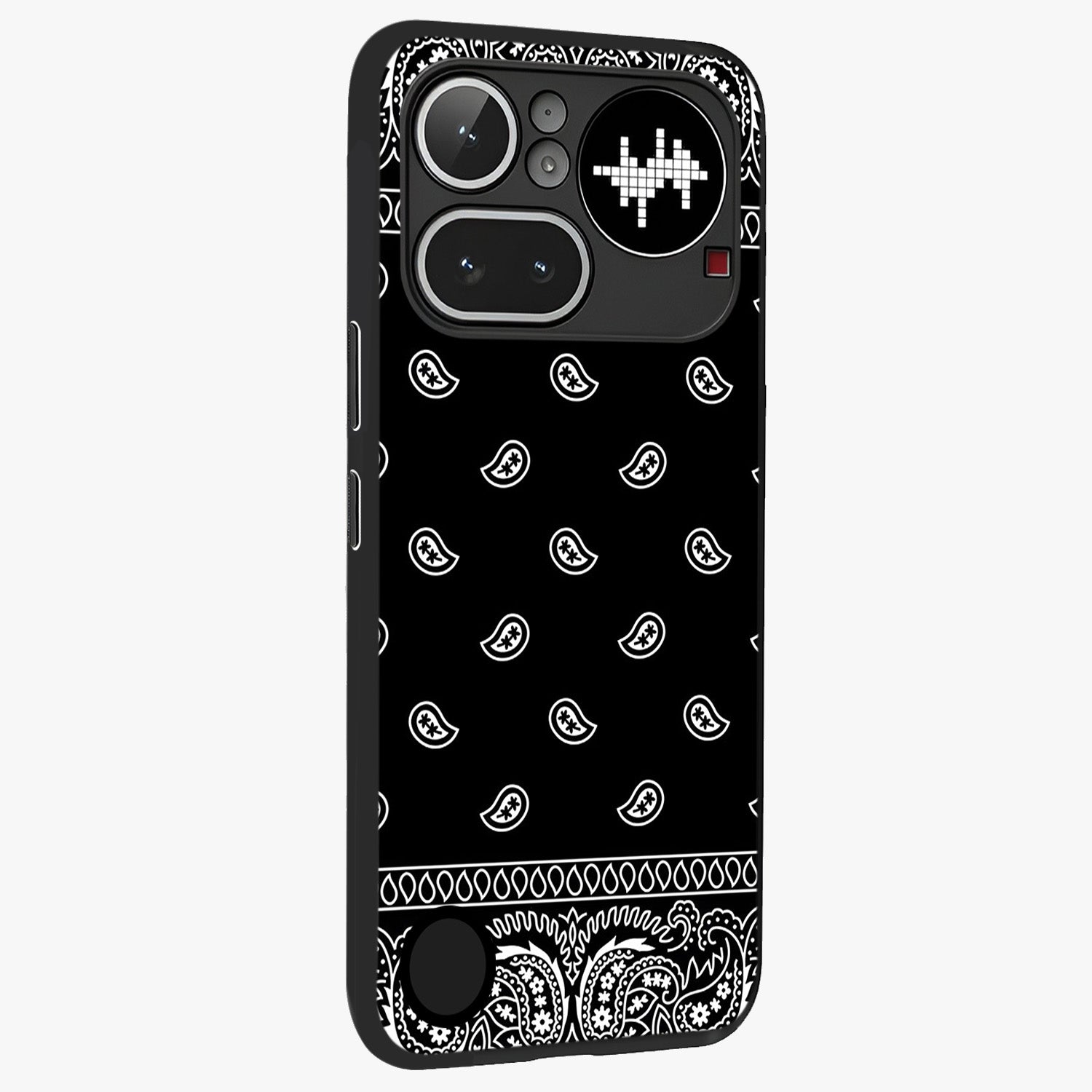 Retro Rebel Threads Glass Case upright view showcasing stylish vintage artwork with bold retro theme.