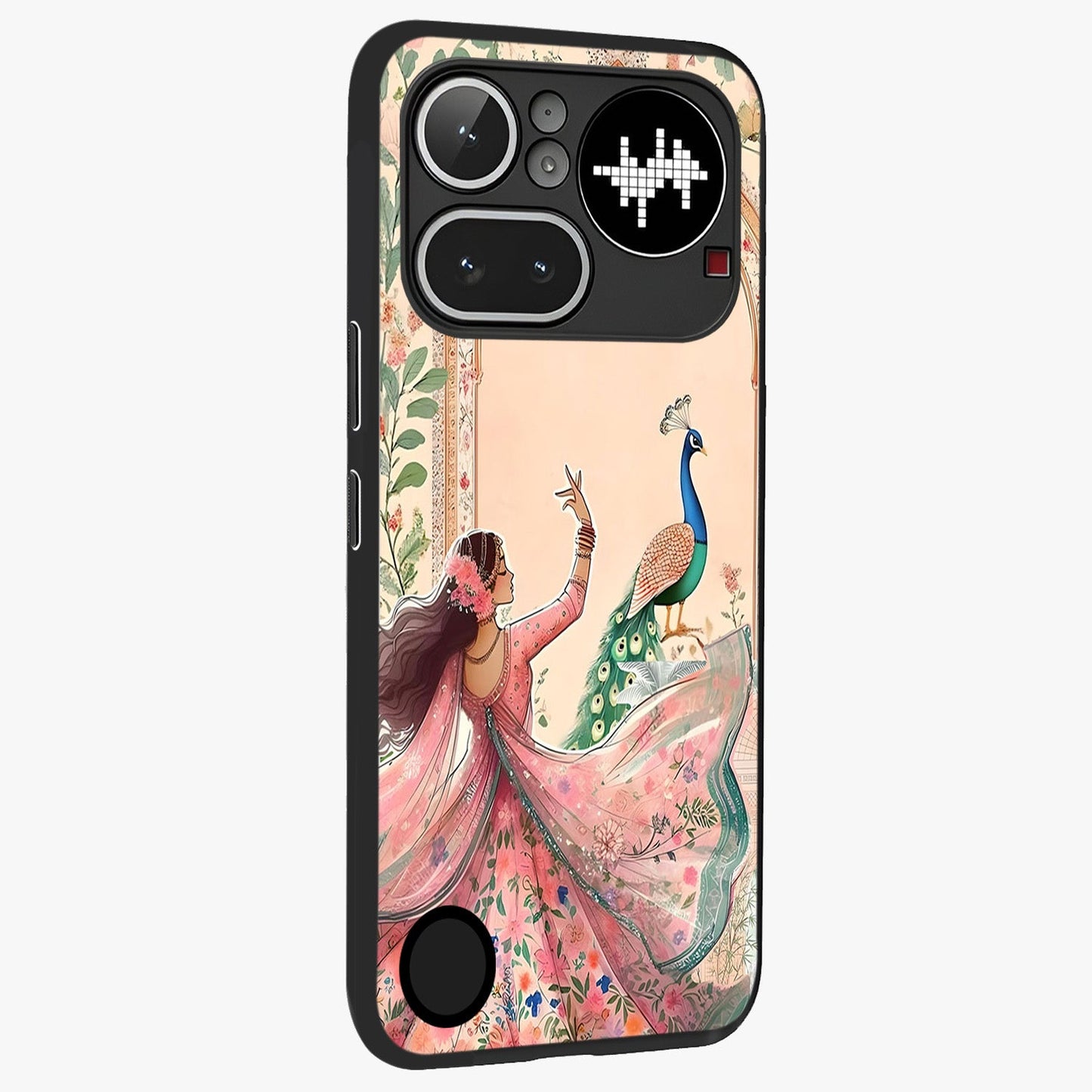 Royal Grace Muse Glass Case upright view showcasing stylish artistic artwork with sophisticated royal theme.