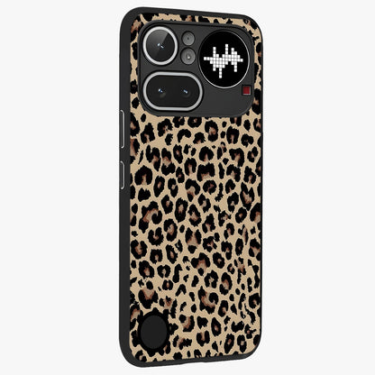 Savage Chic Pattern Glass Case upright view showcasing trendy decorative artwork with edgy fashion theme.