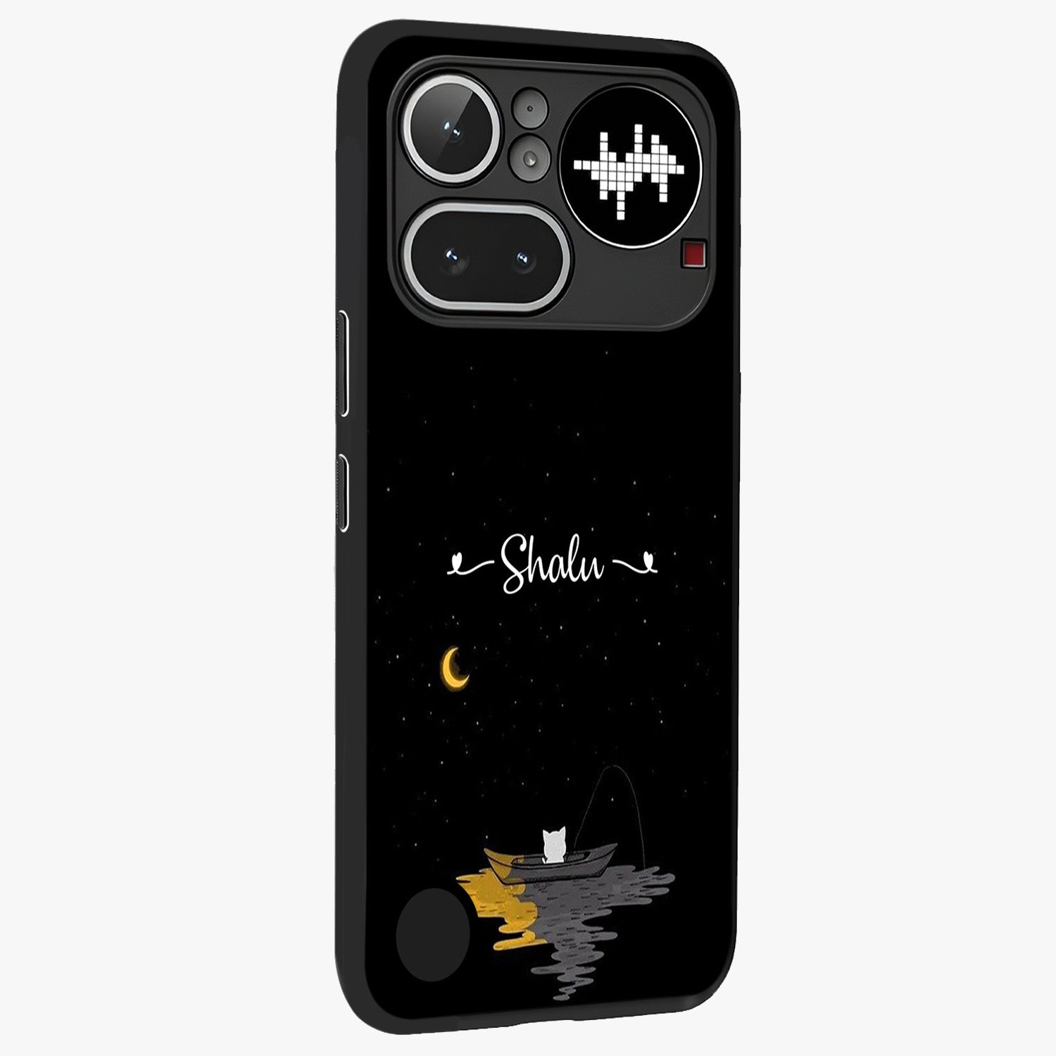 Silent Night Row Glass Case upright view showcasing tranquil night artwork with serene landscape theme.