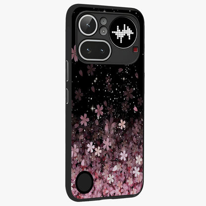 Small Starry Flowers Glass Case upright view showcasing charming floral artwork with dreamy starry theme.