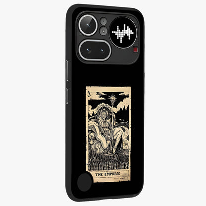 The Empress Glass Case upright view showcasing powerful empress themed artwork with luxurious artistic theme.