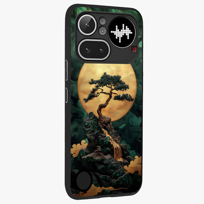 Zen Moon Rise Glass Case upright view showcasing serene moon artwork with tranquil night theme.
