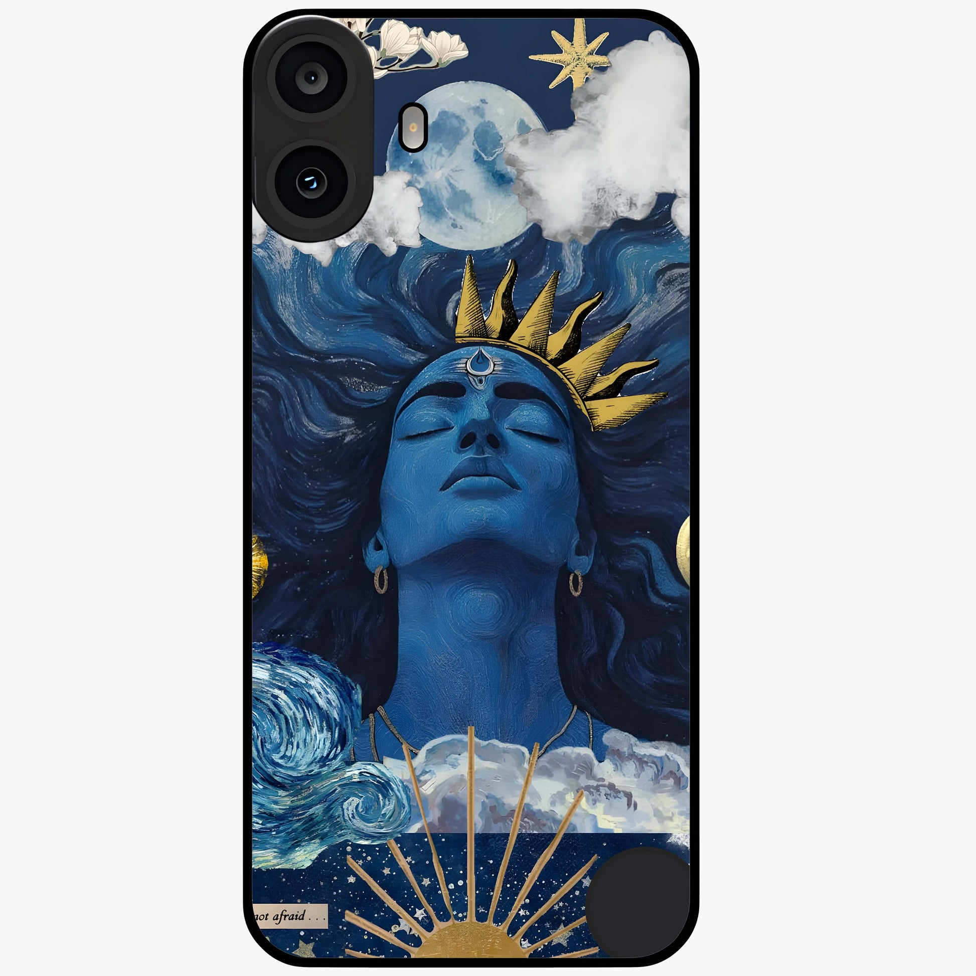 Aesthetic Lord Shiva Glass Case showing flat back view with divine Shiva artwork and glossy glass finish.