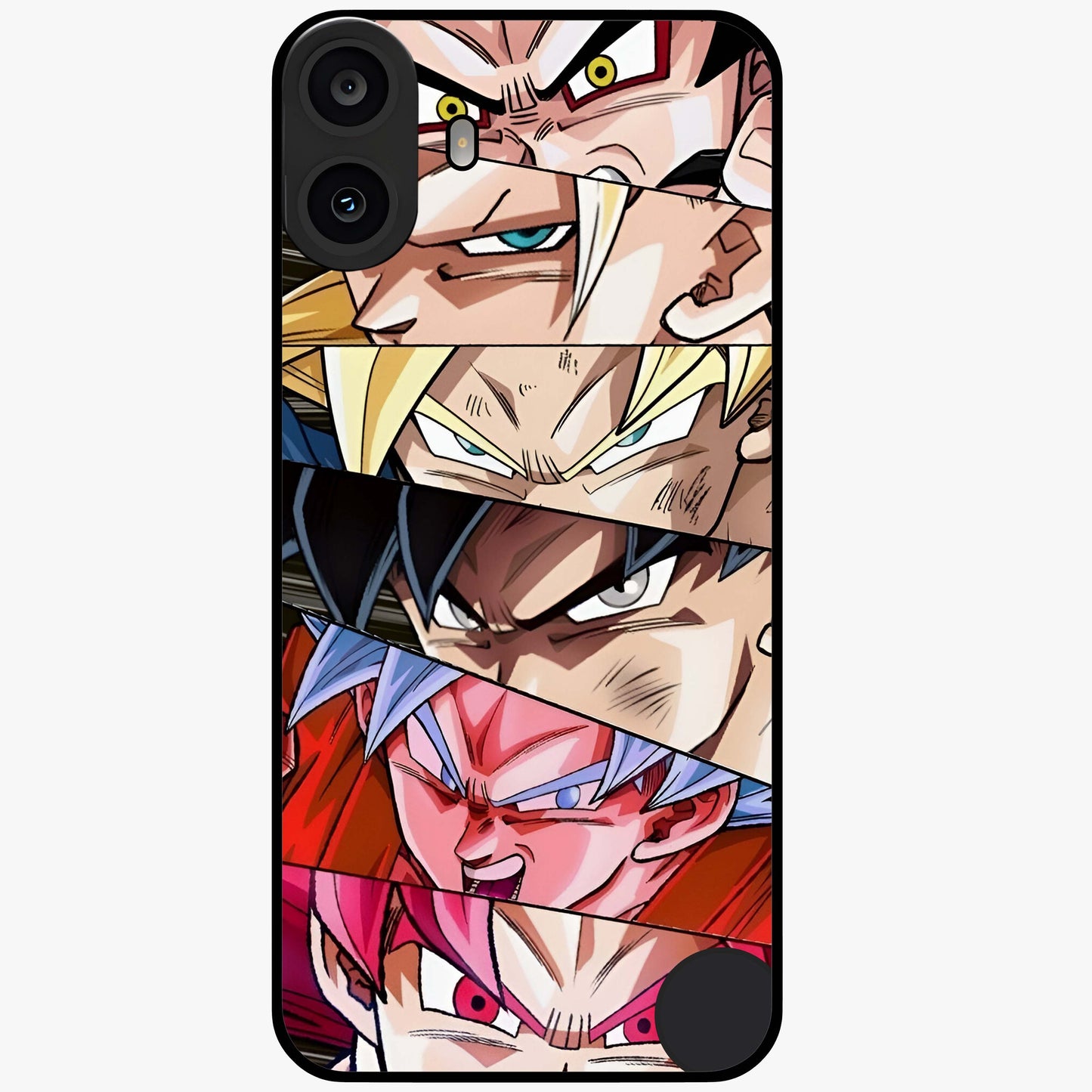 Anime Character Glass Case showing flat back view with vibrant anime artwork and glossy glass finish.