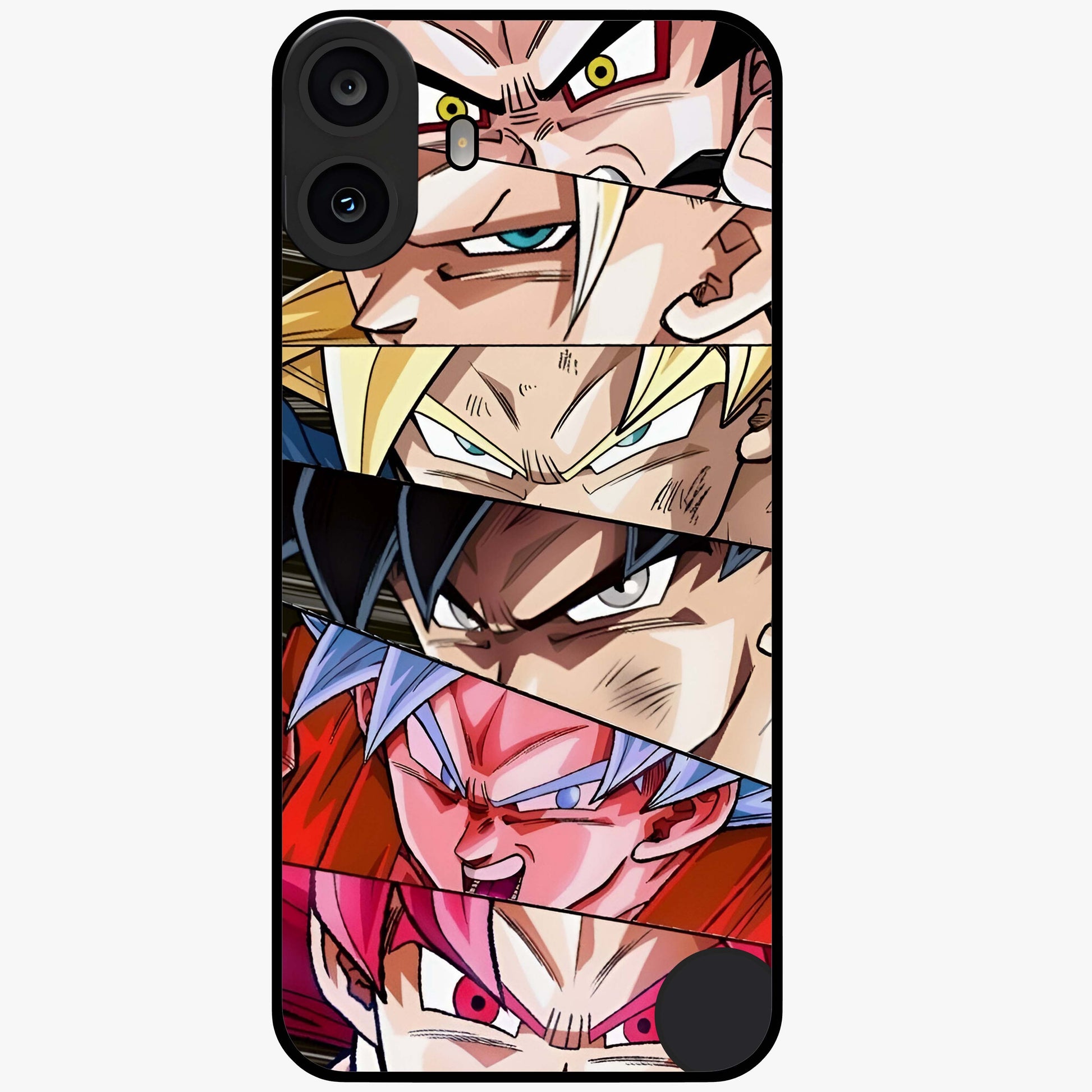 Anime Character Glass Case showing flat back view with vibrant anime artwork and glossy glass finish.