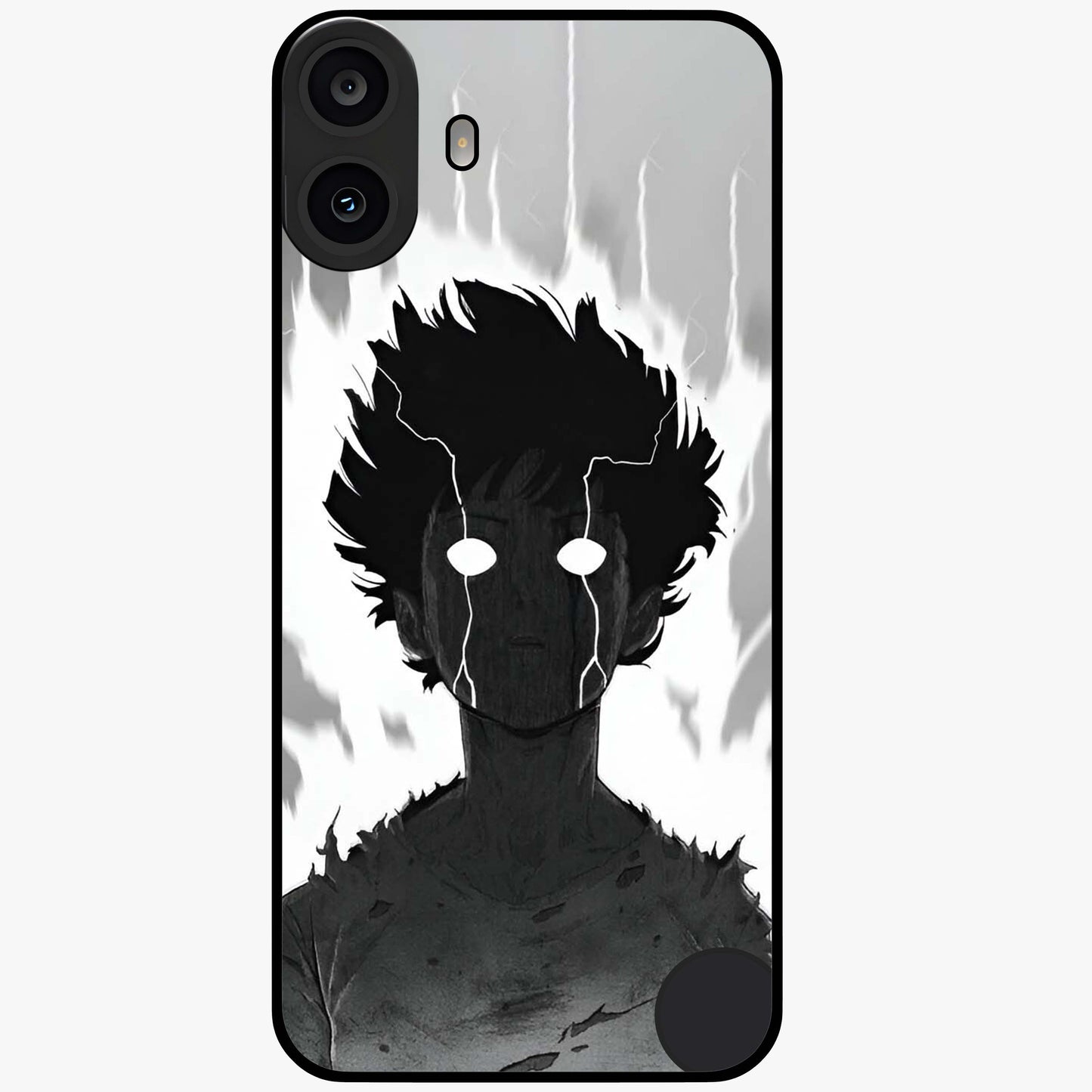 Awakened Inner Rage Glass Case showing flat back view with intense artistic artwork and glossy glass finish.