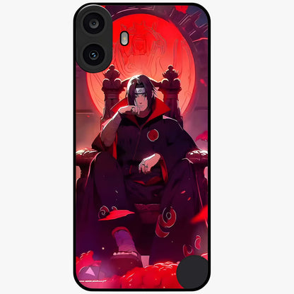 Blood Moon Sovereign Glass Case showing flat back view with mystical blood moon artwork and glossy glass finish.