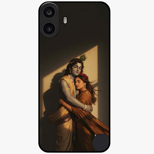 Divine Eternal Love Glass Case showing flat back view with spiritual love themed artwork and glossy glass finish.