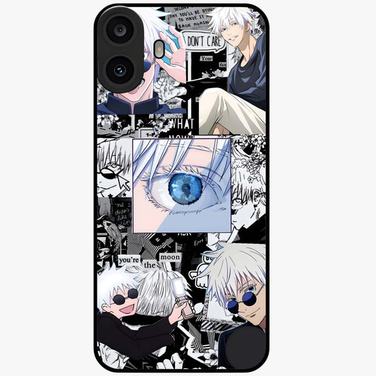 Infinity Sorcerer Chaos Glass Case showing flat back view with mystical sorcerer themed artwork and glossy glass finish.