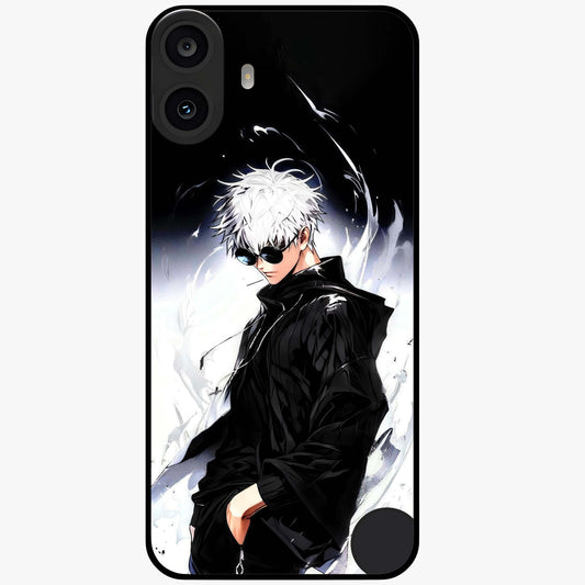 Limitless Shadow King Glass Case showing flat back view with powerful shadow warrior artwork and glossy glass finish.