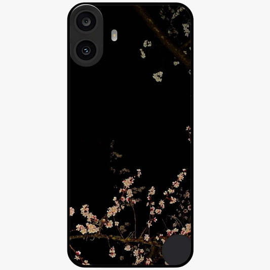Petal Moon Light With Custom Name Glass Case showing flat back view with floral moonlight artwork and personalized name design.