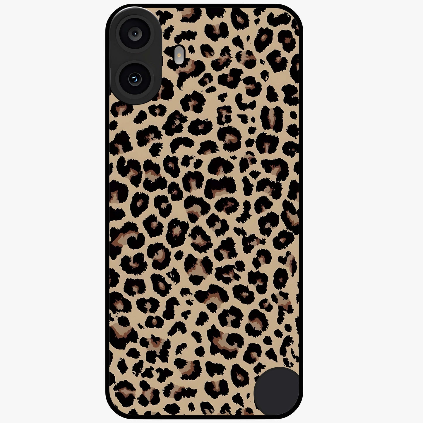 Savage Chic Pattern Glass Case showing flat back view with stylish patterned artwork and glossy glass finish.